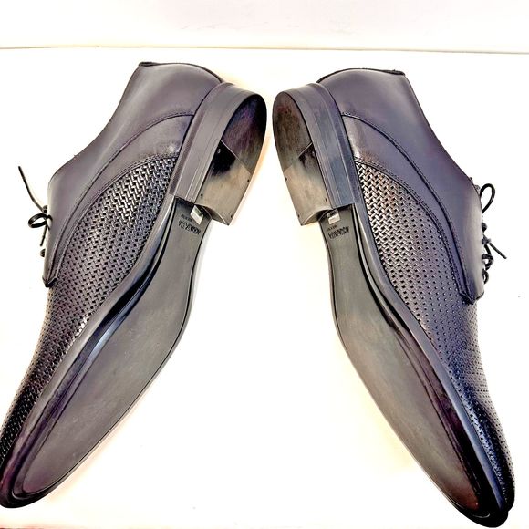 AQUATALIA MEN\'S AARON WOVEN/SMOOTH BLACK LEATHER DRESS OXFORDS SZ 11.5M US NIB main image 6